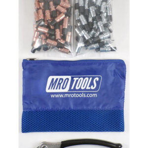 MRO TOOLS KK4S100-3 Extra Short 50 1/8'' & 50 3/32'' Cleco Fasteners Kit w/ Carry Bag
