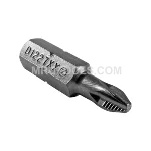 D1227XXR Zephyr 1/4'' Phillips #2 Removal Insert Bits, ACR, For Self-Tapping, Reduced Nose Diameter